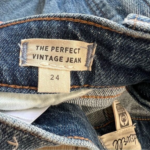 MADEWELL The Perfect Vintage Straight Leg Jeans Size 24 Medium Blue Wash Ankle - Picture 10 of 12
